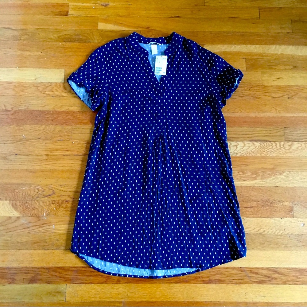 H&M Navy + White Tunic Dress Size 4 NWT